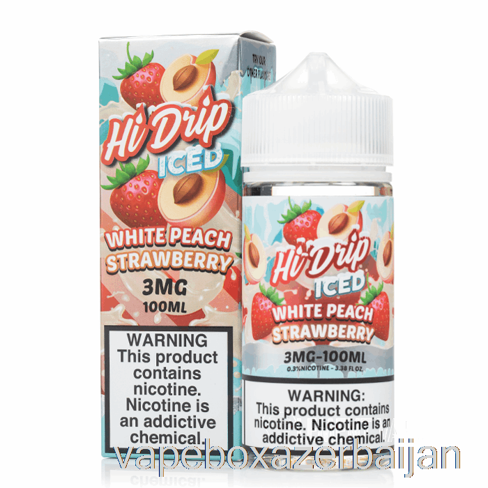 Vape Baku ICED White Peach Strawberry - Hi-Drip - 100mL 6mg